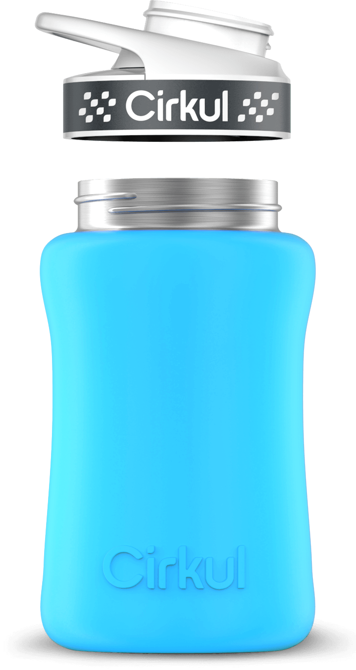 Stainless Steel Bottle & Comfort Grip Lid - gray lid