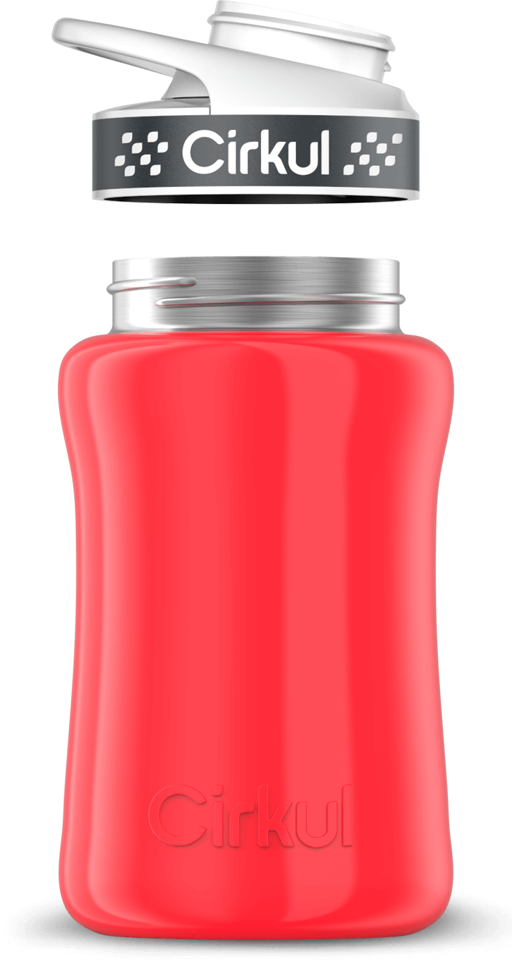 Stainless Steel Bottle & Comfort Grip Lid - gray lid