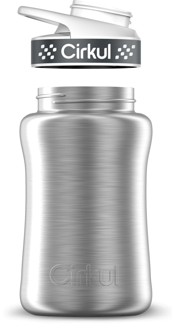Stainless Steel Bottle & Comfort Grip Lid - gray lid