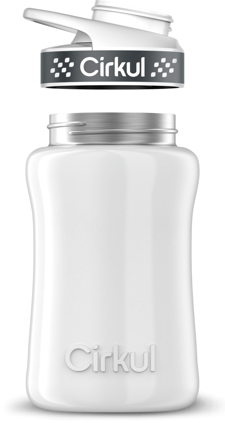 Stainless Steel Bottle & Comfort Grip Lid - gray lid