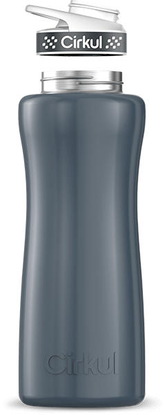 Stainless Steel Bottle & Comfort Grip Lid - gray lid