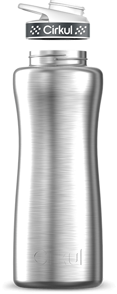 Stainless Steel Bottle & Comfort Grip Lid - gray lid