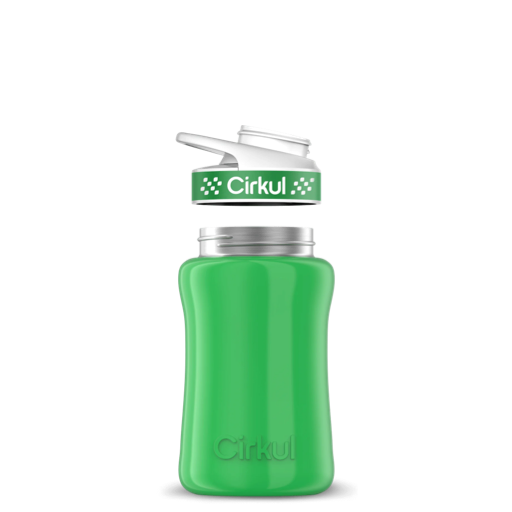 Stainless Steel Bottle & Comfort Grip Lid - green lid