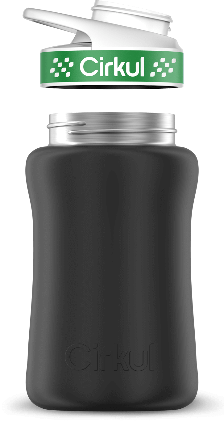 Stainless Steel Bottle & Comfort Grip Lid - green lid