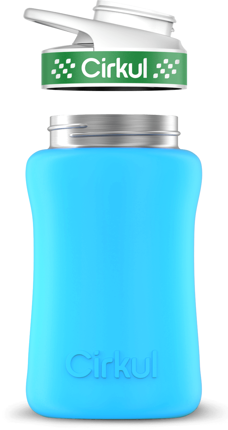 Stainless Steel Bottle & Comfort Grip Lid - green lid