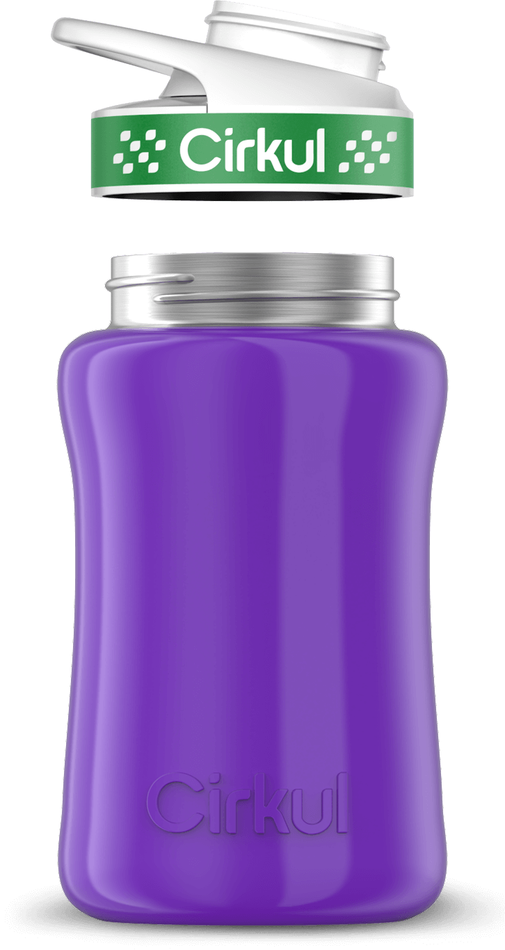 Stainless Steel Bottle & Comfort Grip Lid - green lid