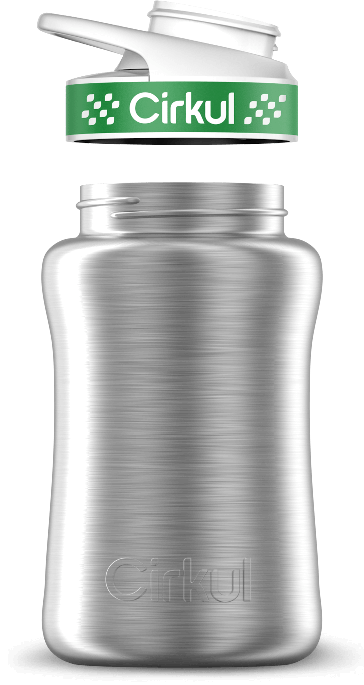 Stainless Steel Bottle & Comfort Grip Lid - green lid