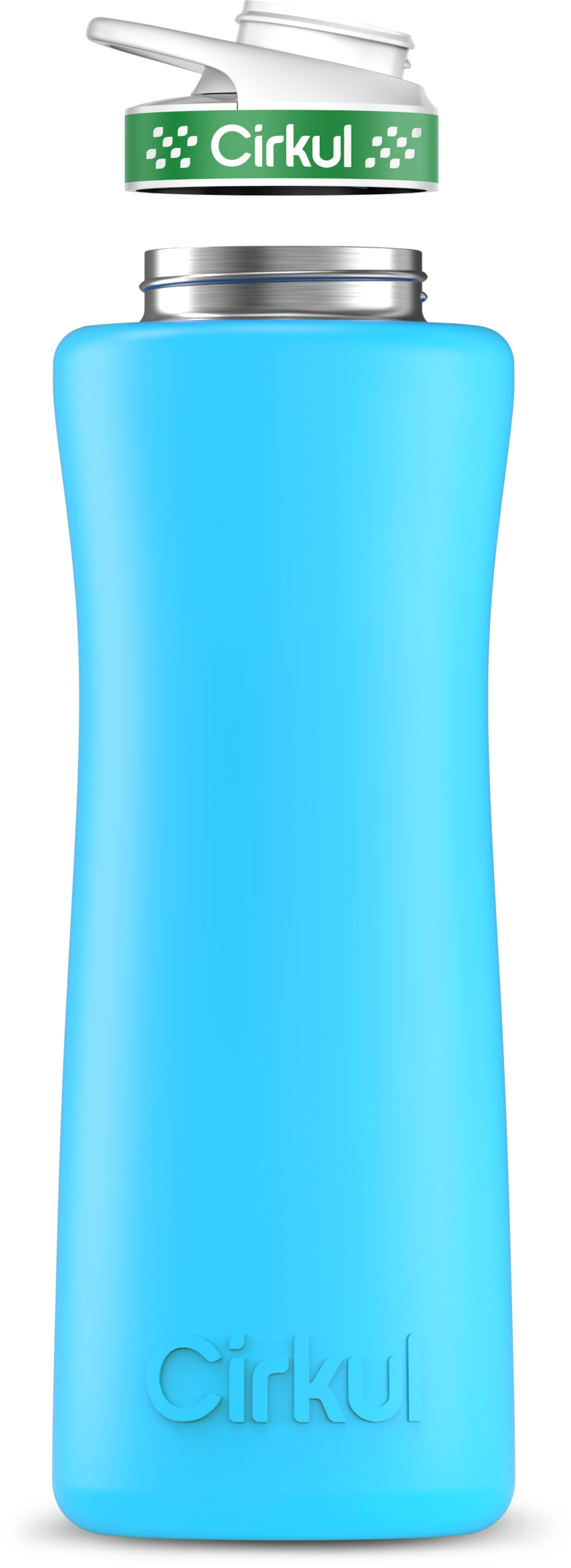 Stainless Steel Bottle & Comfort Grip Lid - green lid