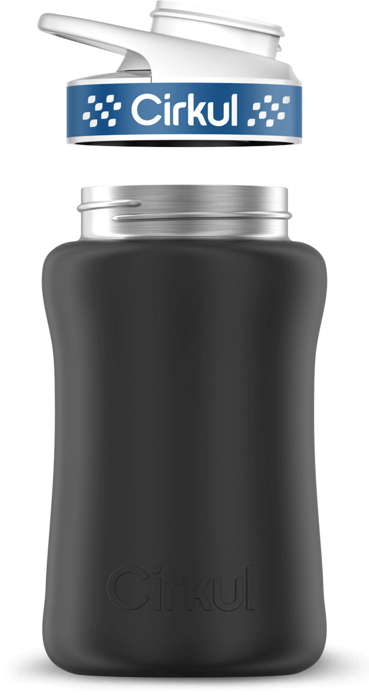 Stainless Steel Bottle & Comfort Grip Lid - navy lid