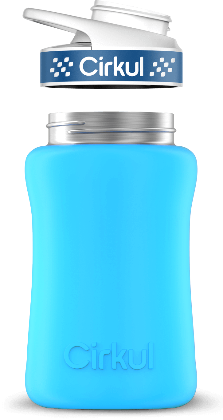 Stainless Steel Bottle & Comfort Grip Lid - navy lid