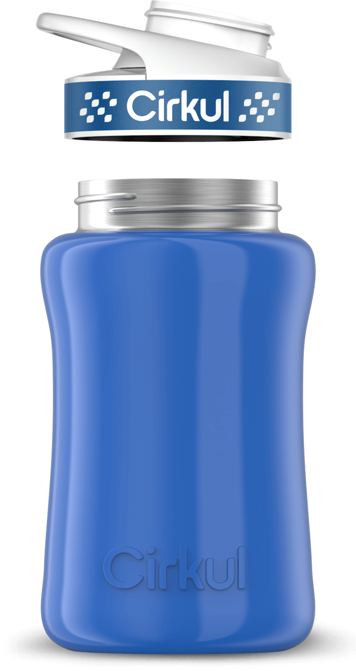 Stainless Steel Bottle & Comfort Grip Lid - navy lid