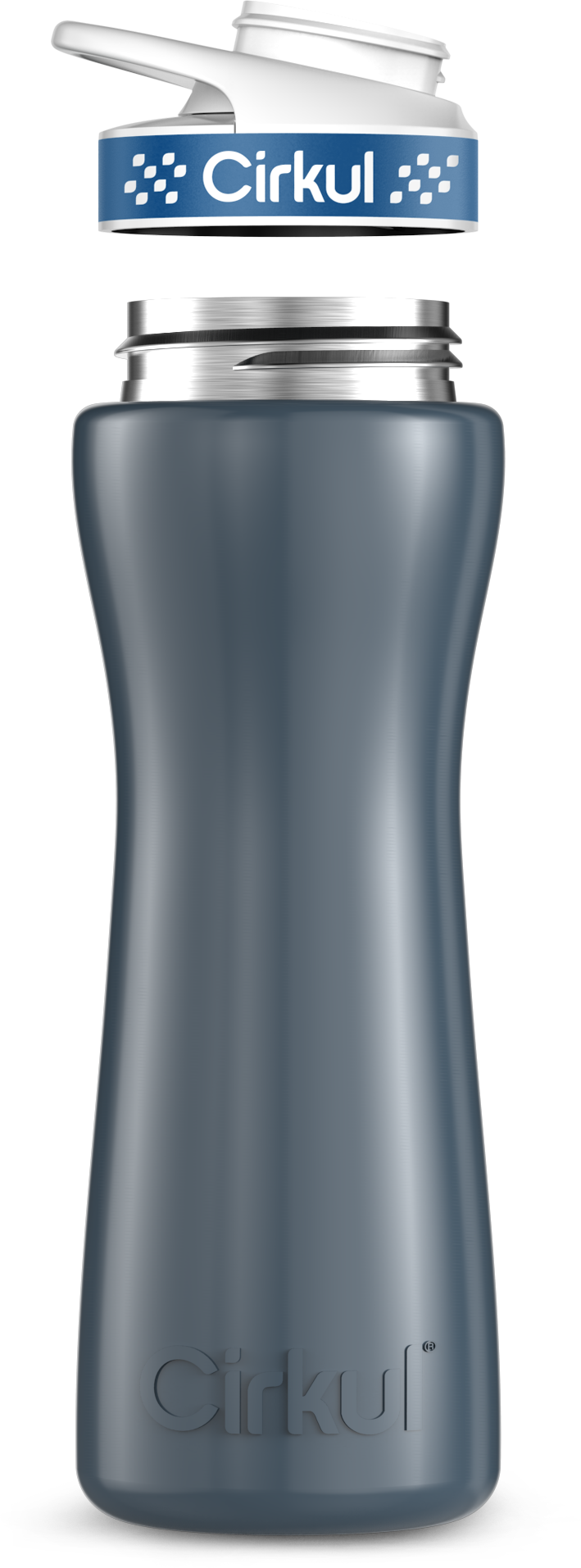 Stainless Steel Bottle & Comfort Grip Lid - navy lid