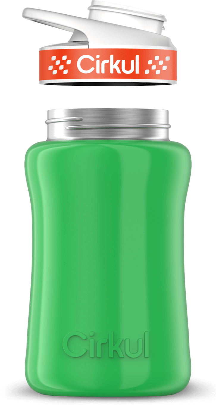 Stainless Steel Bottle & Comfort Grip Lid - orange lid