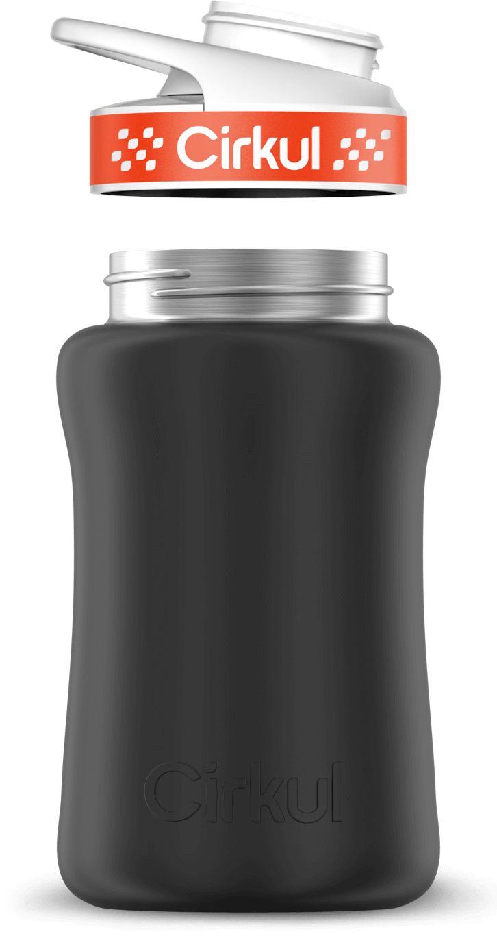 Stainless Steel Bottle & Comfort Grip Lid - orange lid