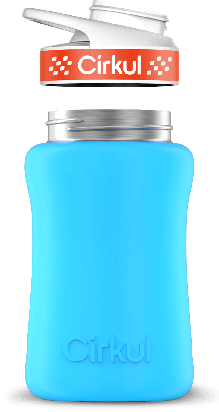 Stainless Steel Bottle & Comfort Grip Lid - orange lid