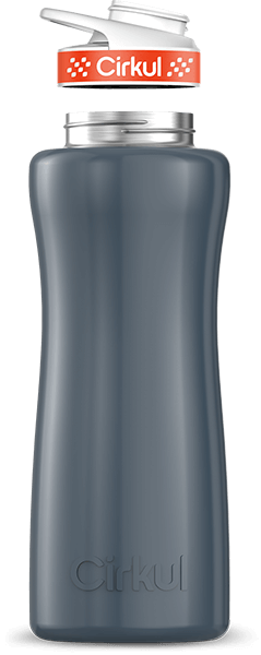 Stainless Steel Bottle & Comfort Grip Lid - orange lid