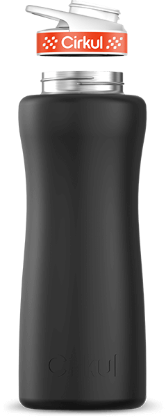 Stainless Steel Bottle & Comfort Grip Lid - orange lid