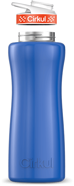 Stainless Steel Bottle & Comfort Grip Lid - orange lid