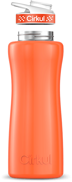 Stainless Steel Bottle & Comfort Grip Lid - orange lid