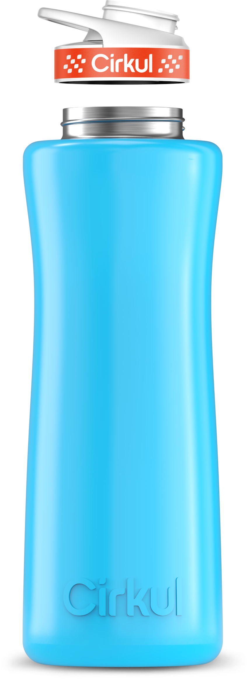 Stainless Steel Bottle & Comfort Grip Lid - orange lid