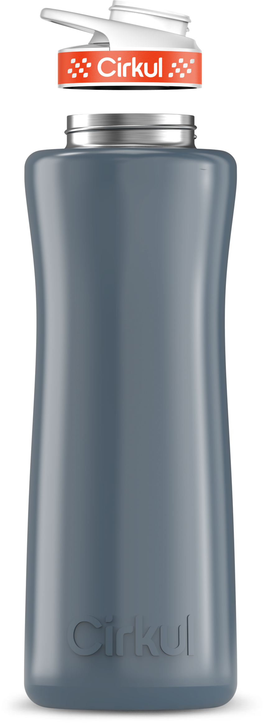 Stainless Steel Bottle & Comfort Grip Lid - orange lid