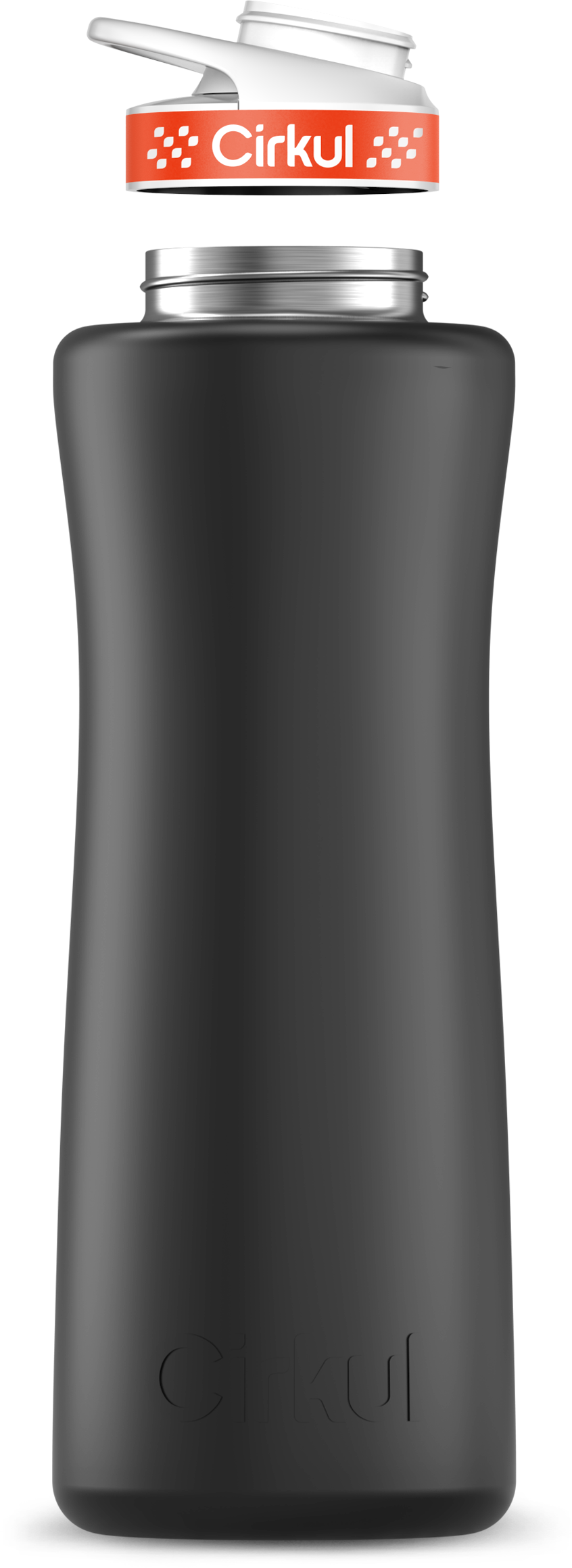 Stainless Steel Bottle & Comfort Grip Lid - orange lid