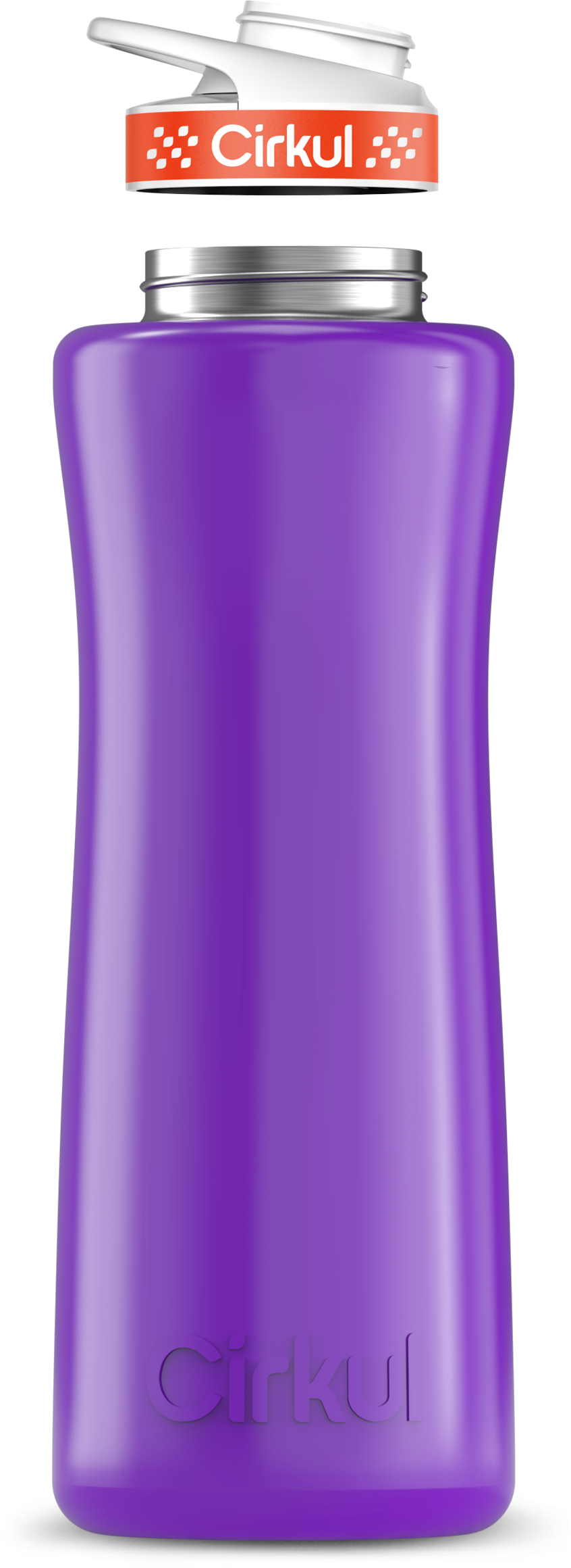 Stainless Steel Bottle & Comfort Grip Lid - orange lid