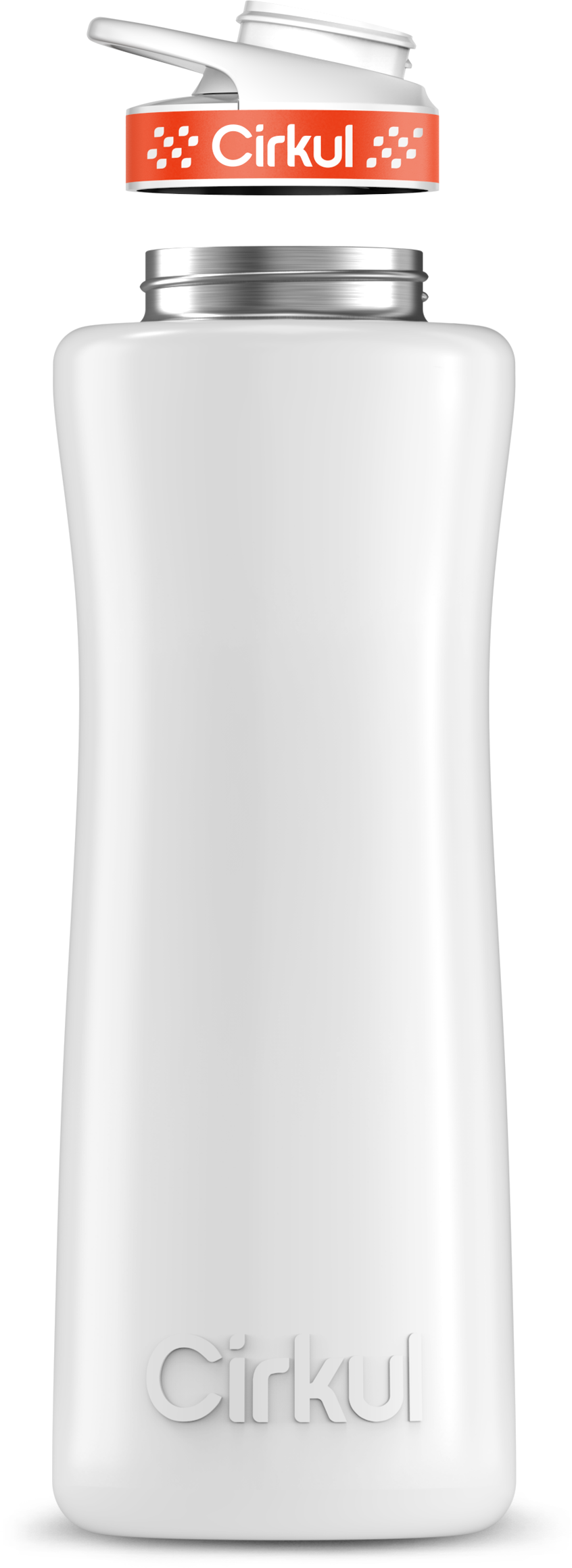 Stainless Steel Bottle & Comfort Grip Lid - orange lid