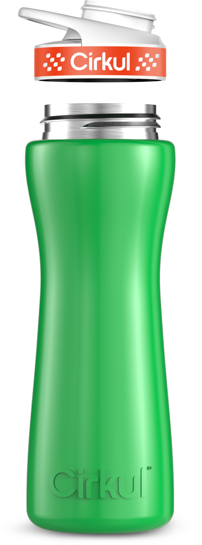 Stainless Steel Bottle & Comfort Grip Lid - orange lid