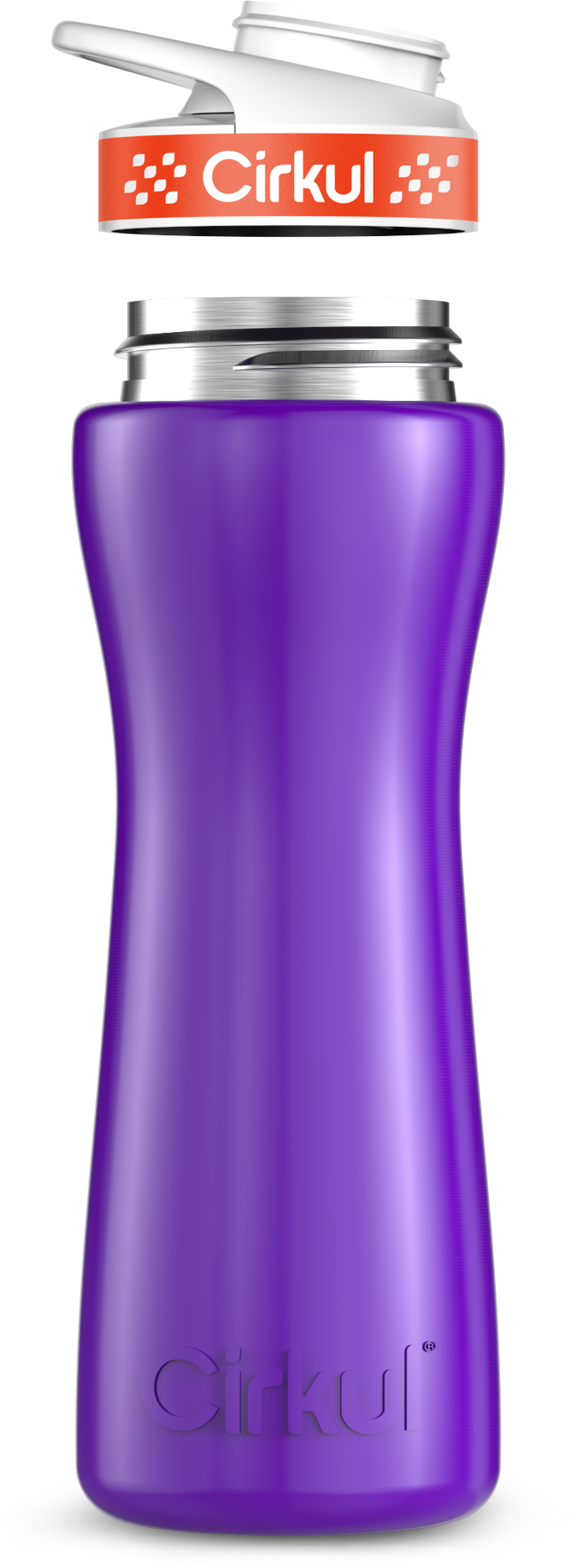 Stainless Steel Bottle & Comfort Grip Lid - orange lid