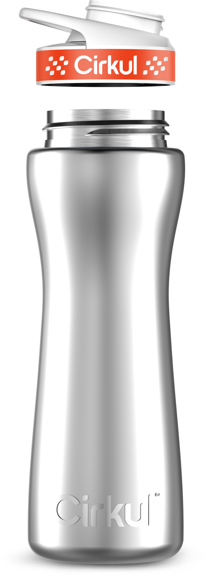 Stainless Steel Bottle & Comfort Grip Lid - orange lid