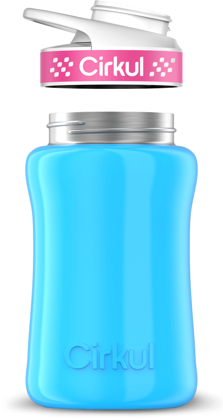 Stainless Steel Bottle & Comfort Grip Lid - pink lid