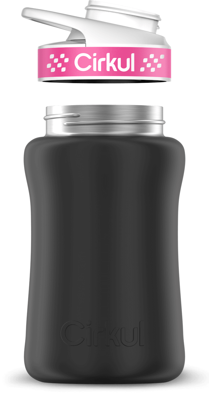 Stainless Steel Bottle & Comfort Grip Lid - pink lid