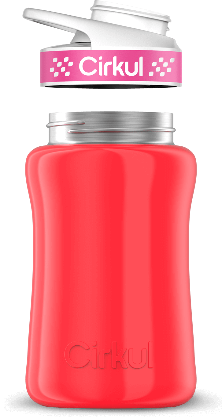 Stainless Steel Bottle & Comfort Grip Lid - pink lid