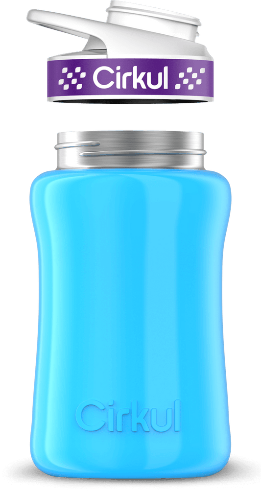 Stainless Steel Bottle & Comfort Grip Lid - purple lid