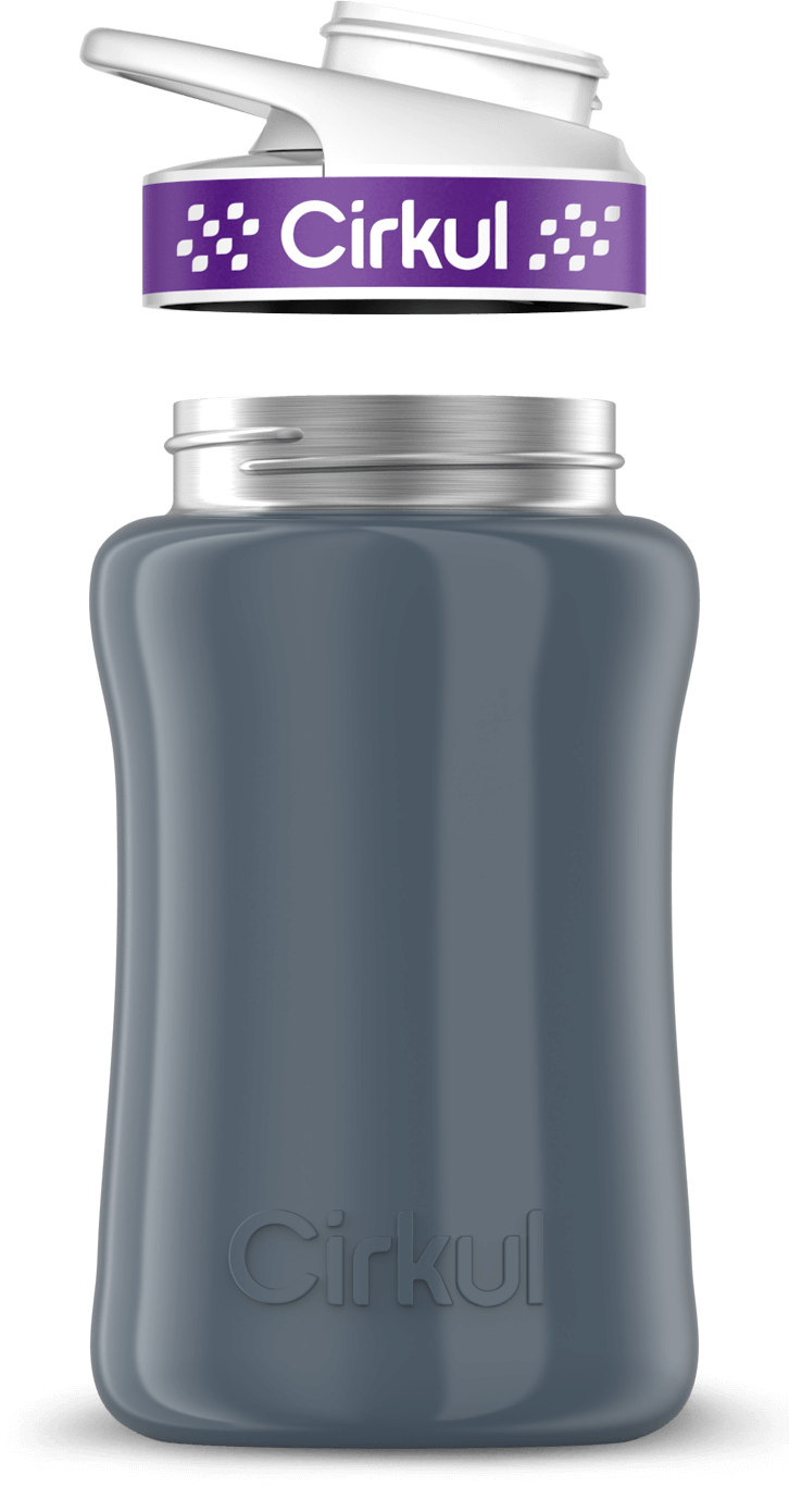 Stainless Steel Bottle & Comfort Grip Lid - purple lid