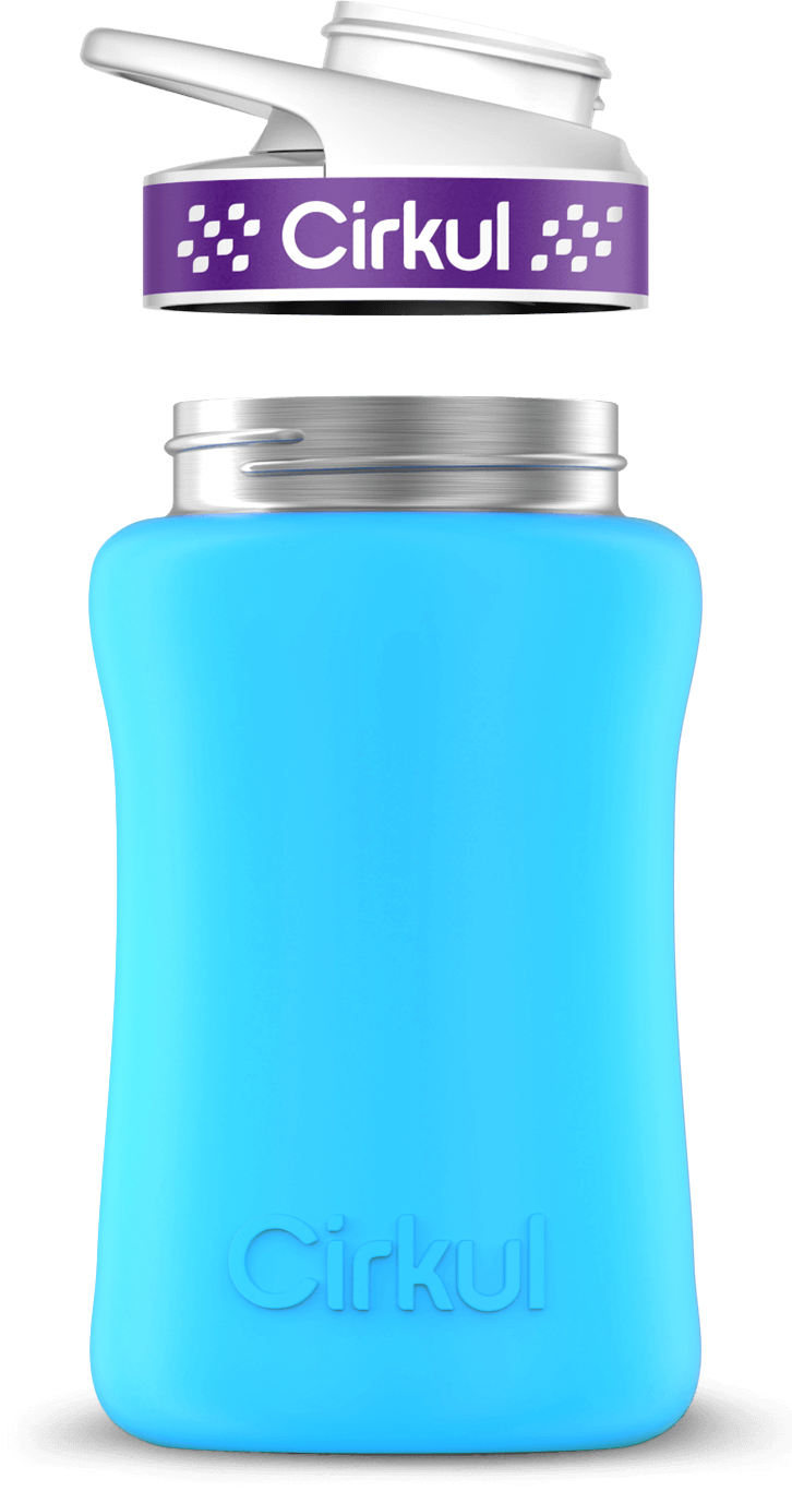 Stainless Steel Bottle & Comfort Grip Lid - purple lid