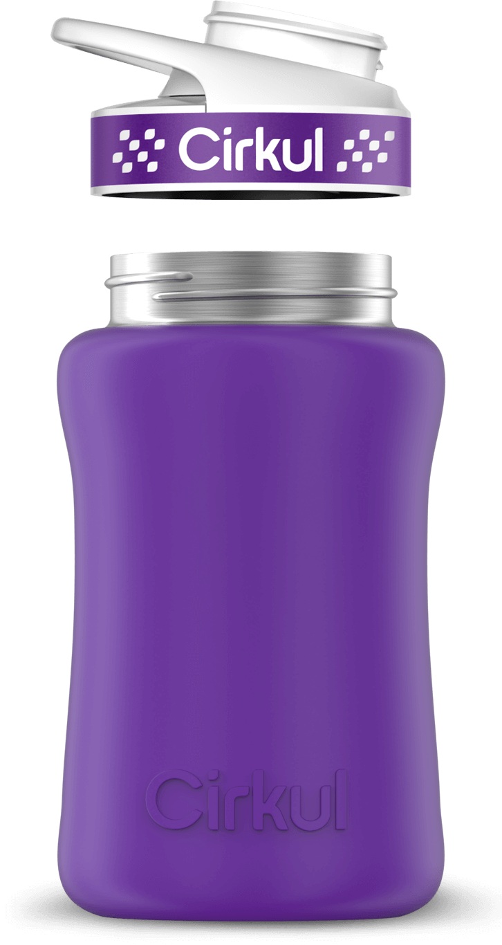 Stainless Steel Bottle & Comfort Grip Lid - purple lid