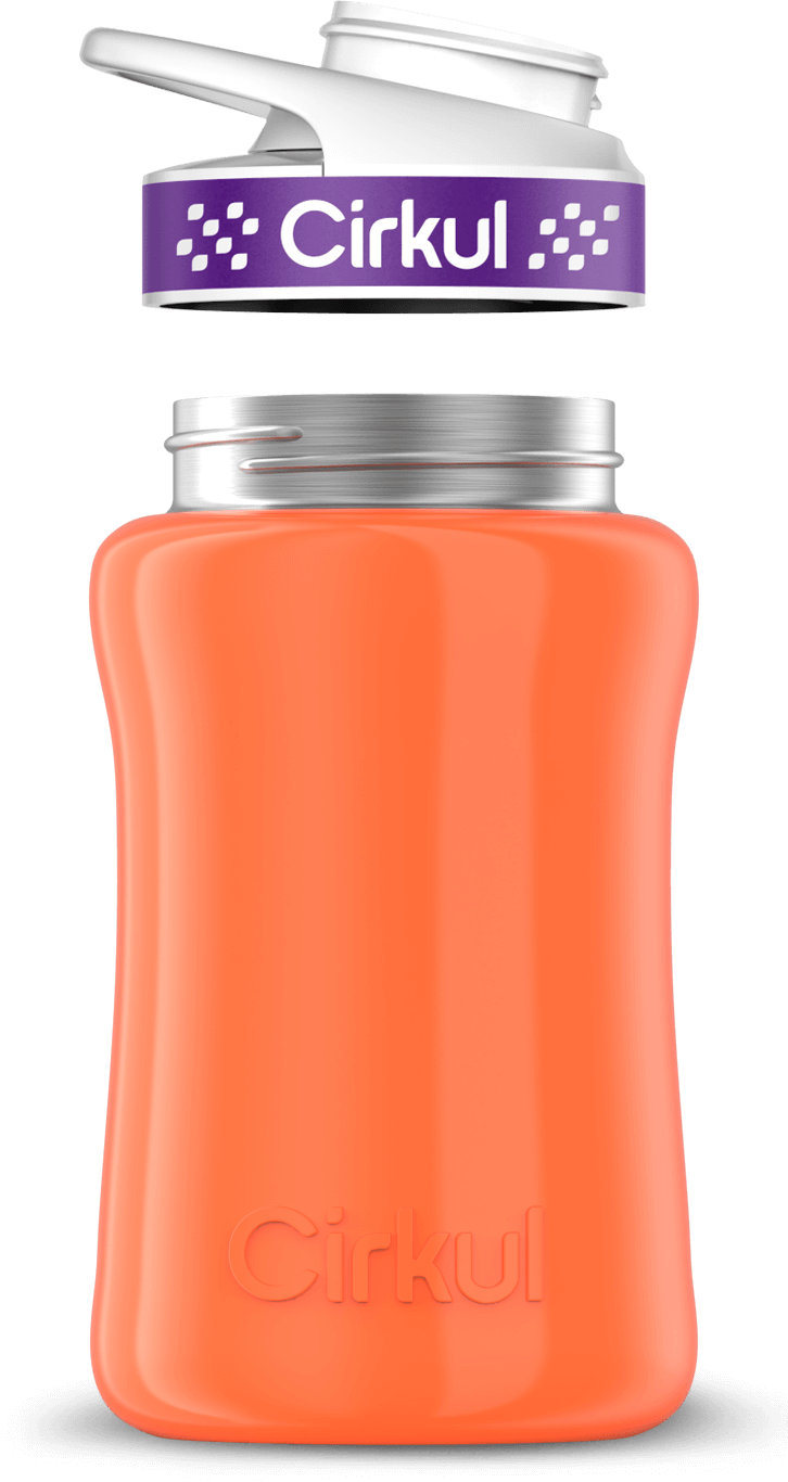 Stainless Steel Bottle & Comfort Grip Lid - purple lid