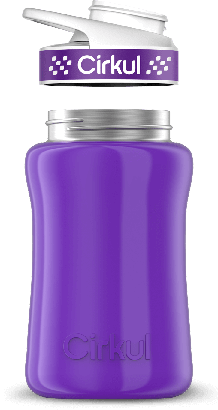 Stainless Steel Bottle & Comfort Grip Lid - purple lid