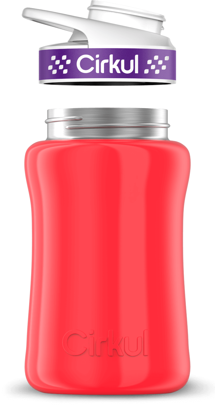 Stainless Steel Bottle & Comfort Grip Lid - purple lid