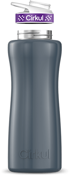 Stainless Steel Bottle & Comfort Grip Lid - purple lid