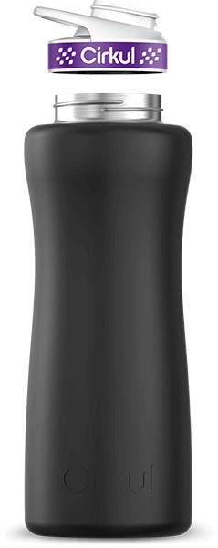 Stainless Steel Bottle & Comfort Grip Lid - purple lid