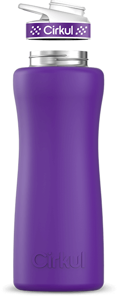Stainless Steel Bottle & Comfort Grip Lid - purple lid