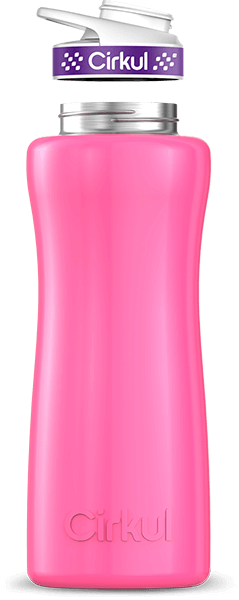 Stainless Steel Bottle & Comfort Grip Lid - purple lid