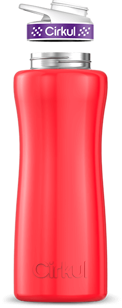 Stainless Steel Bottle & Comfort Grip Lid - purple lid