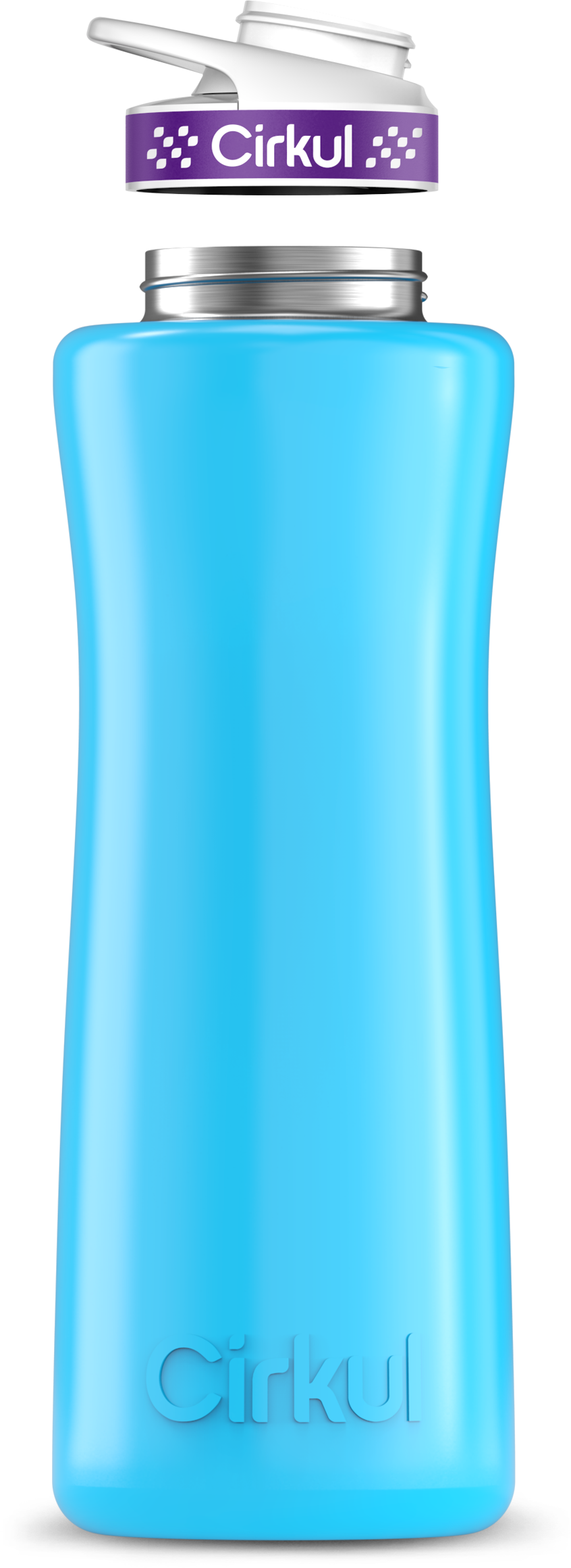 Stainless Steel Bottle & Comfort Grip Lid - purple lid