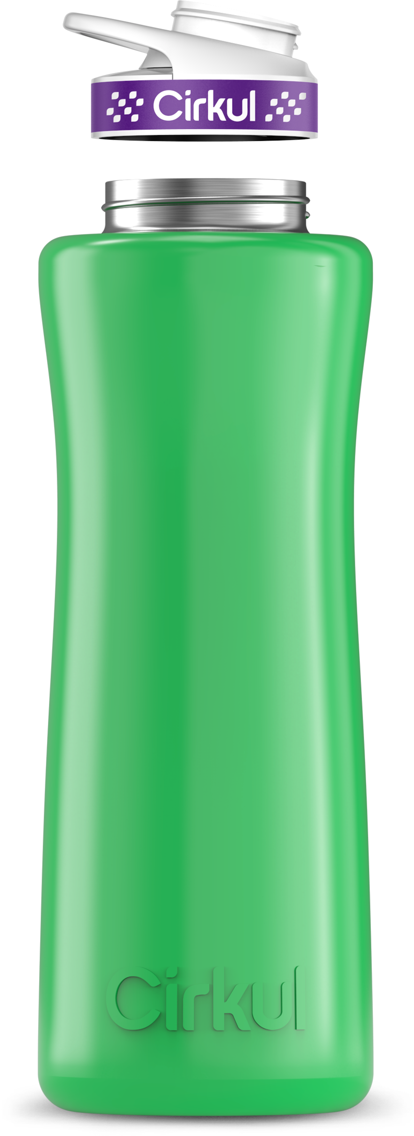 Stainless Steel Bottle & Comfort Grip Lid - purple lid