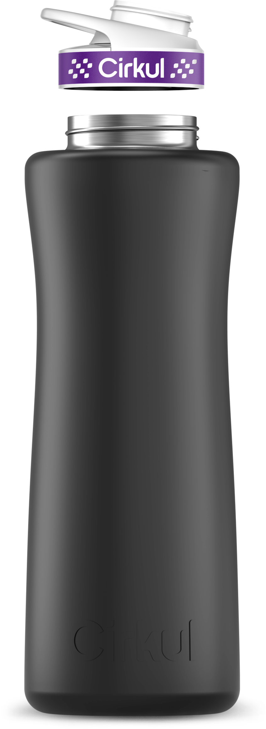 Stainless Steel Bottle & Comfort Grip Lid - purple lid