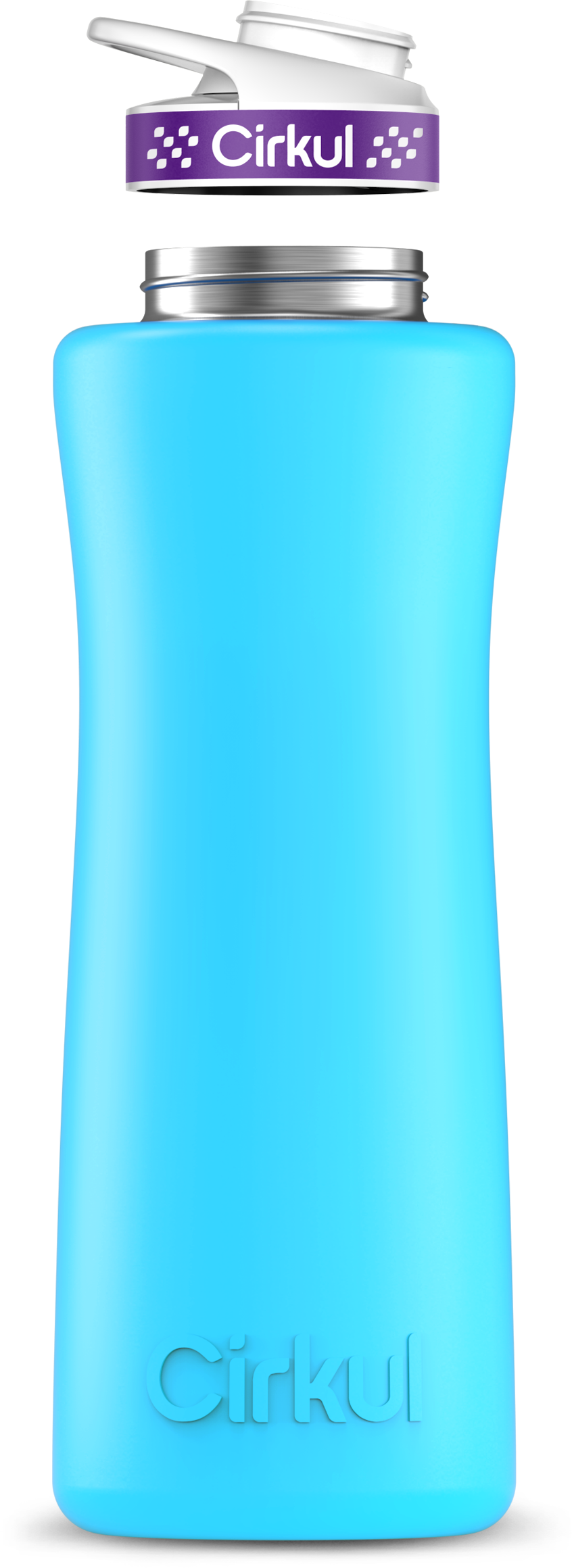 Stainless Steel Bottle & Comfort Grip Lid - purple lid